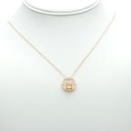 Floating Gem Circle Pendant Necklace in Rose Gold