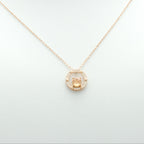 Floating Gem Circle Pendant Necklace in Rose Gold