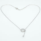Modern Circle Drop Lariat Necklace in Sterling Silver