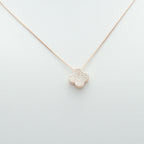 Pavé Clover Pendant Necklace in Rose Gold