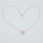Pavé Clover Pendant Necklace in Rose Gold