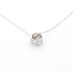 Hexagon Barrel Pendant Necklace in Sterling Silver