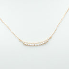 Cubic Zirconia Bar Necklace in Rose Gold Plated Silver