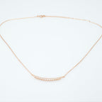 Cubic Zirconia Bar Necklace in Rose Gold Plated Silver