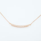 Cubic Zirconia Bar Necklace in Rose Gold Plated Silver