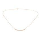 Cubic Zirconia Bar Necklace in Rose Gold Plated Silver