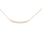 Cubic Zirconia Bar Necklace in Rose Gold Plated Silver