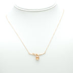 Pink/Citrine Cubic Zirconia Bamboo-Inspired Pendant Necklace