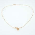 Pink/Citrine Cubic Zirconia Bamboo-Inspired Pendant Necklace