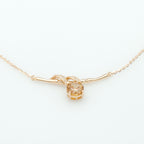 Pink/Citrine Cubic Zirconia Bamboo-Inspired Pendant Necklace