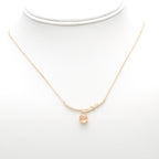 Champagne Cubic Zirconia Bamboo Pendant Necklace in Rose Gold