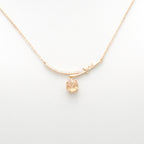 Champagne Cubic Zirconia Bamboo Pendant Necklace in Rose Gold