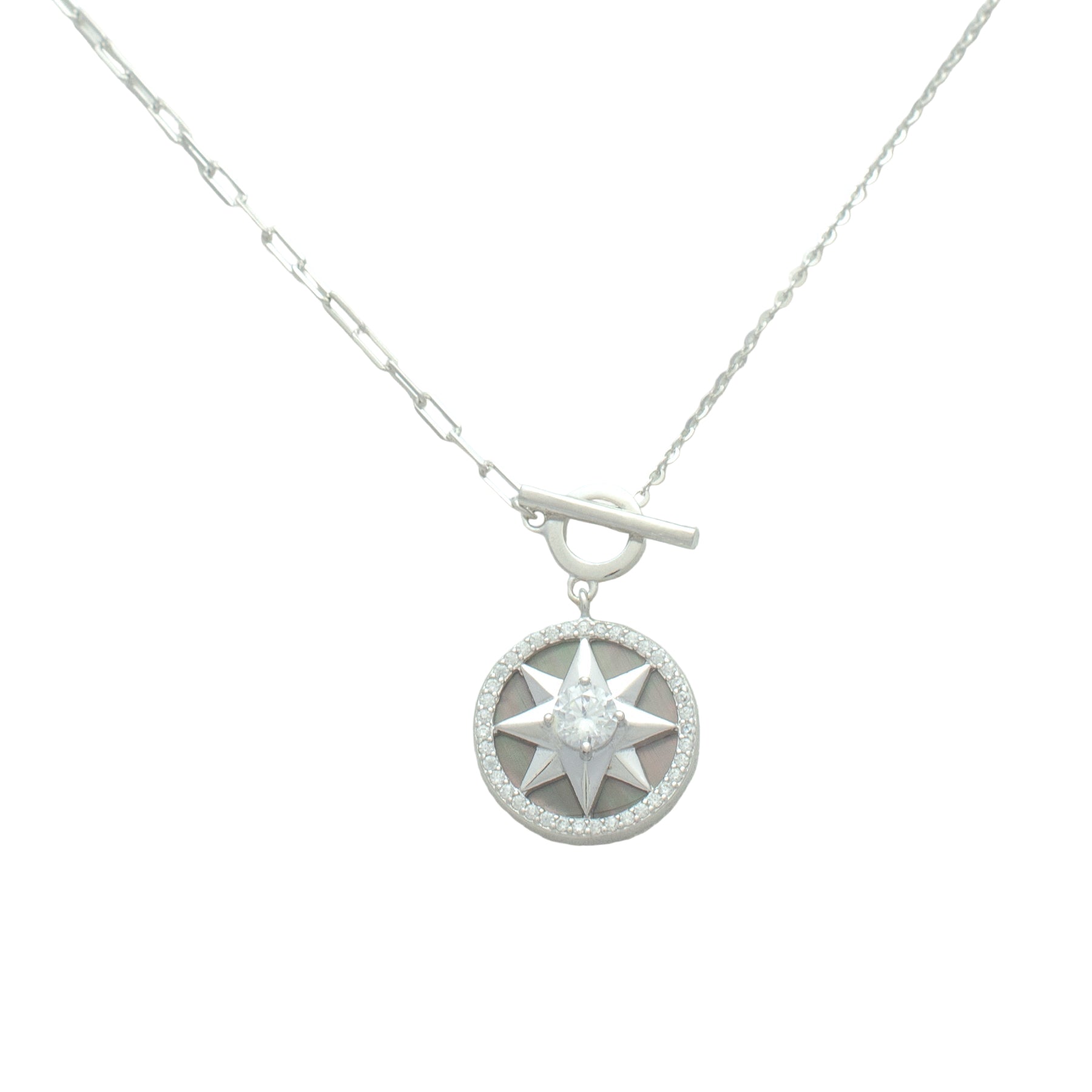 Sterling Silver North Star Compass Necklace