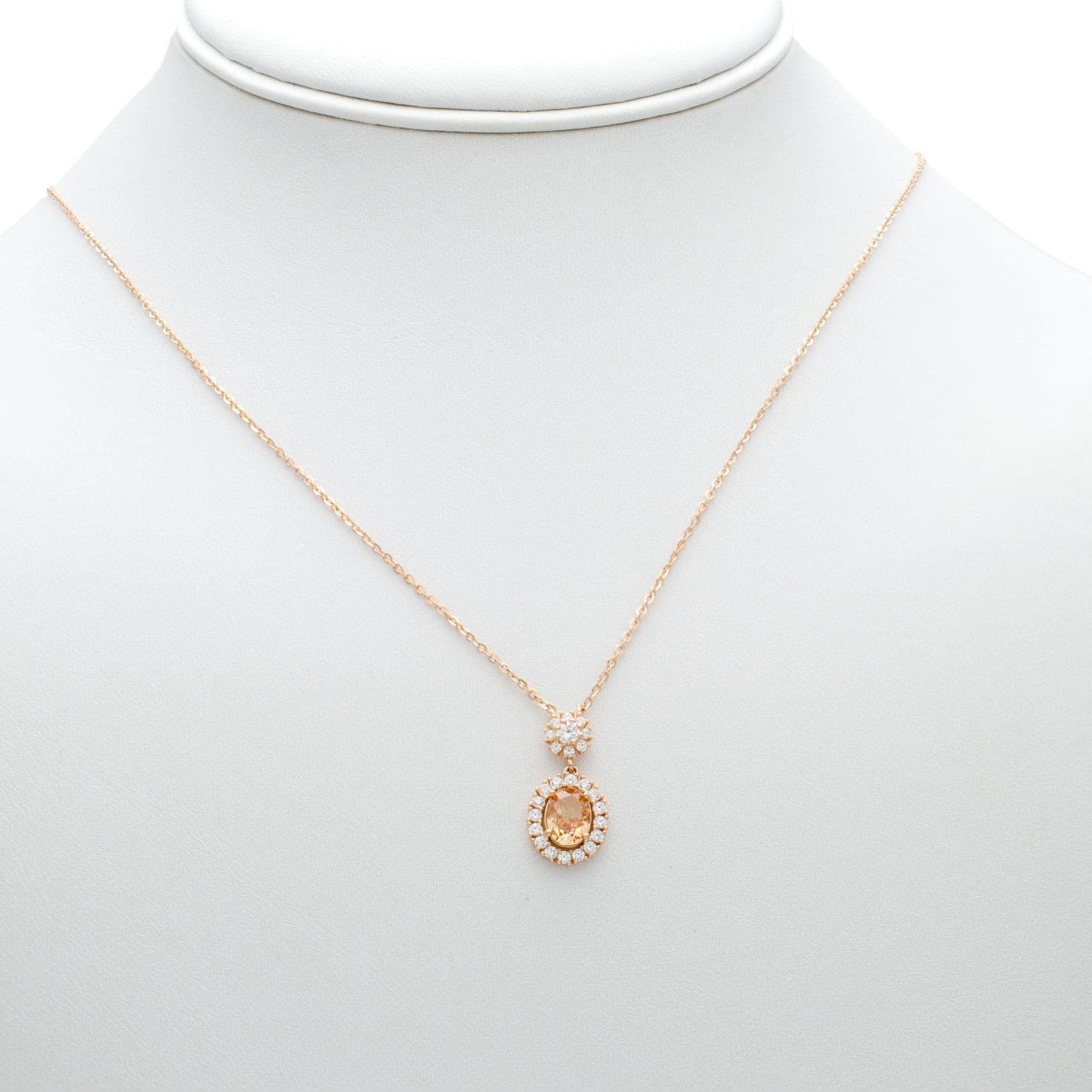 Golden Halo Drop Pendant Necklace