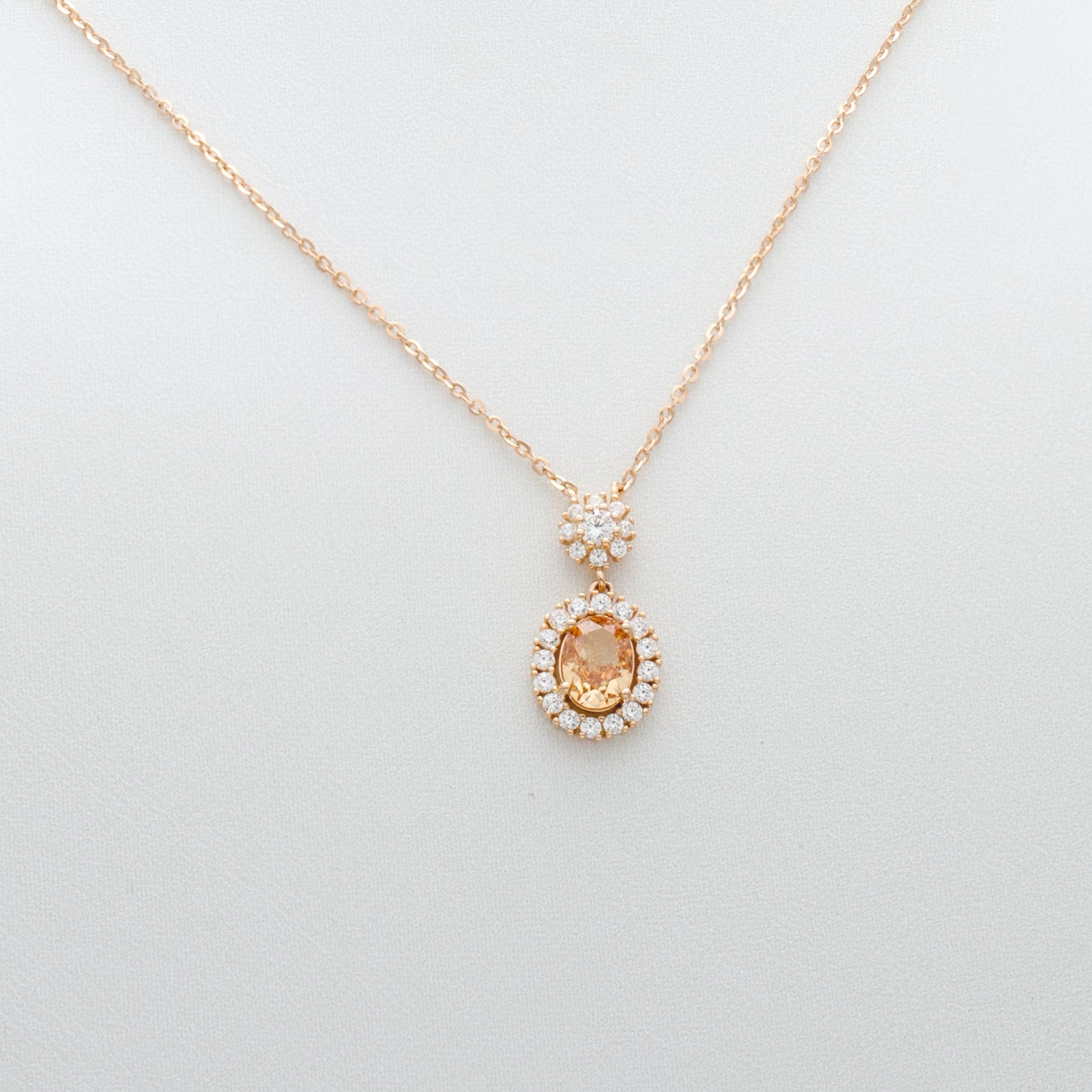 Golden Halo Drop Pendant Necklace
