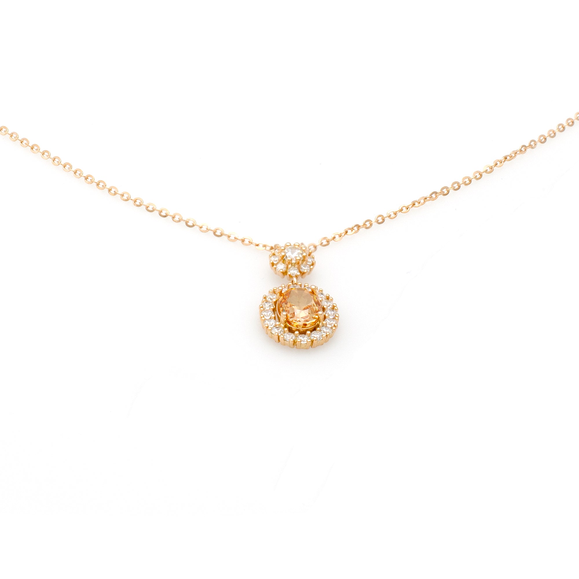 Golden Halo Drop Pendant Necklace