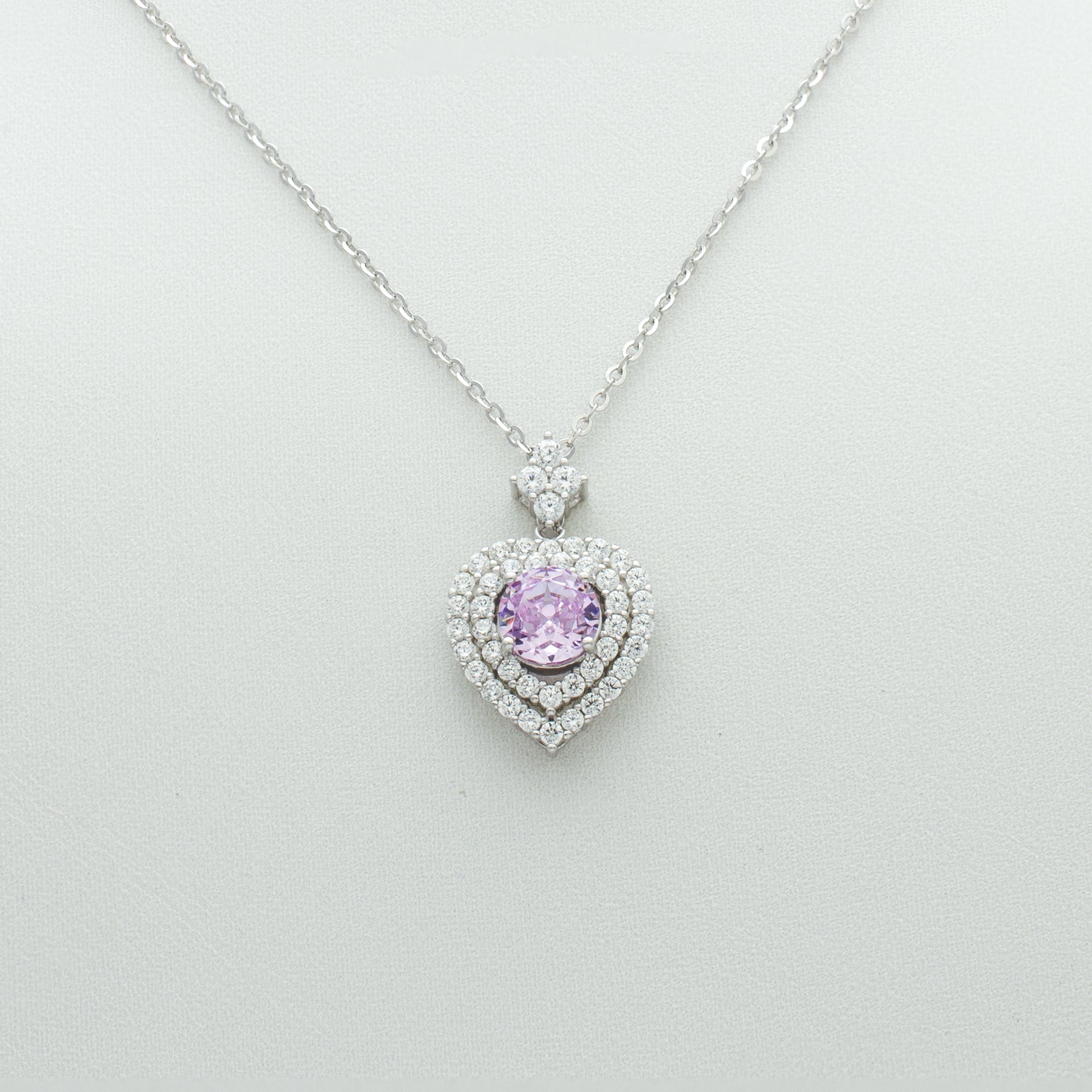 Crimson Heart Drop Pendant Necklace