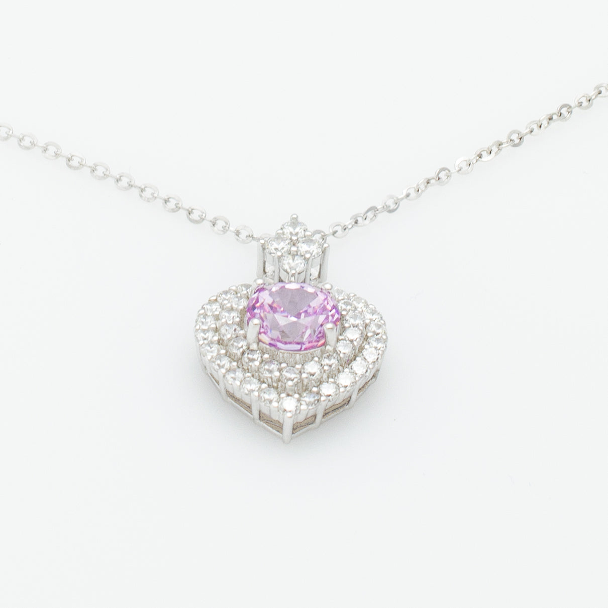 Crimson Heart Drop Pendant Necklace