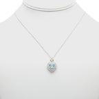 Heart Pendant Necklace with Cubic Zirconia Halo
