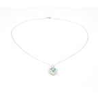 Heart Pendant Necklace with Cubic Zirconia Halo