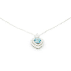 Heart Pendant Necklace with Cubic Zirconia Halo