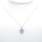 Heart Pendant Necklace with Cubic Zirconia Halo