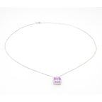 Square Gemstone Pendant Necklace