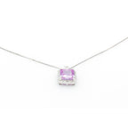 Square Gemstone Pendant Necklace