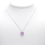 Square Gemstone Pendant Necklace