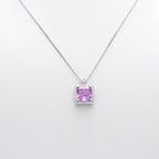 Square Gemstone Pendant Necklace