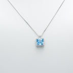 Square Gemstone Pendant Necklace