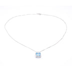 Square Gemstone Pendant Necklace