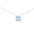 Square Gemstone Pendant Necklace