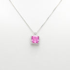 Square Gemstone Pendant Necklace