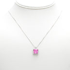 Square Gemstone Pendant Necklace
