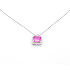Square Gemstone Pendant Necklace