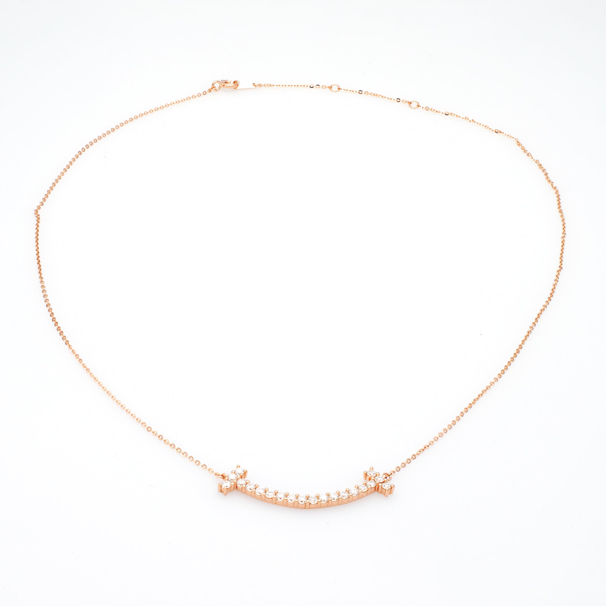 Curved Bar Necklace with Crystal Accents