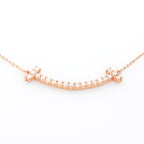 Curved Bar Necklace with Crystal Accents