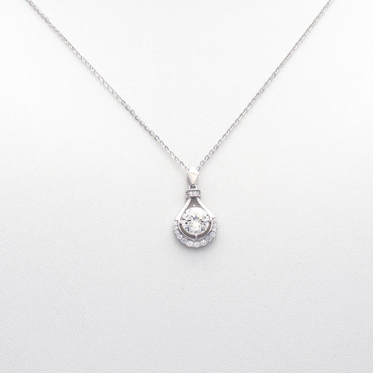 Sparkling Silver Teardrop Necklace