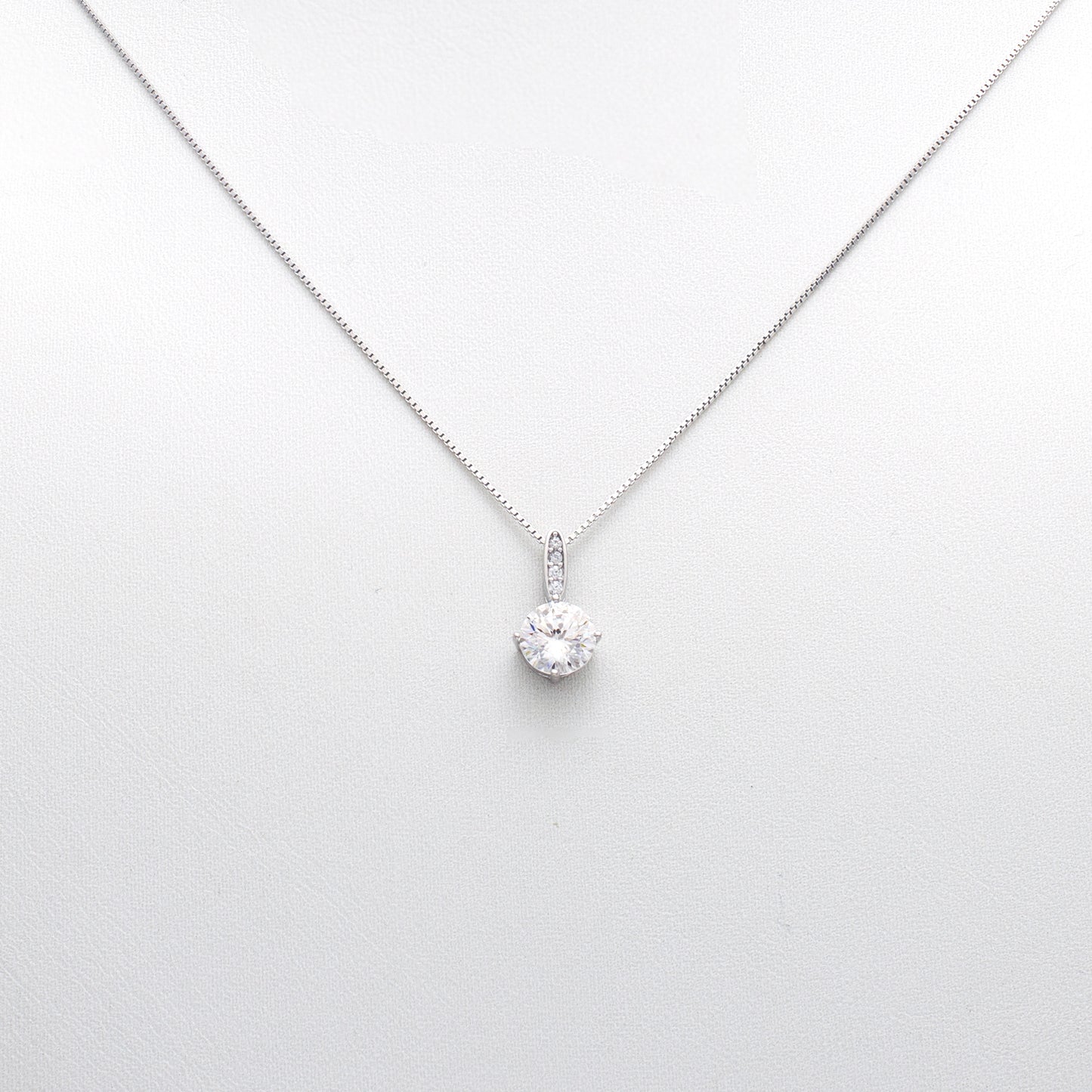 Classic Silver Solitaire Necklace