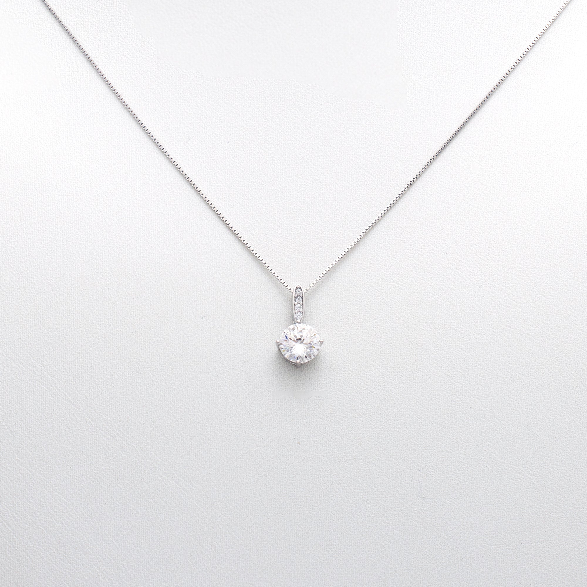 Classic Silver Solitaire Necklace