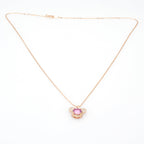 Minnie Mouse Charm Necklace in Rose Gold plated Silver