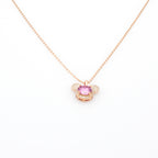 Minnie Mouse Charm Necklace in Rose Gold plated Silver