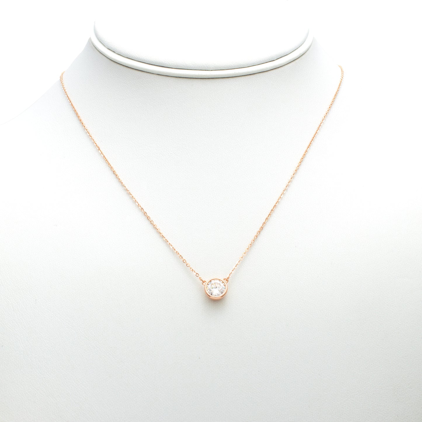 Modern Radiance Bezel-Set Solitaire Necklace