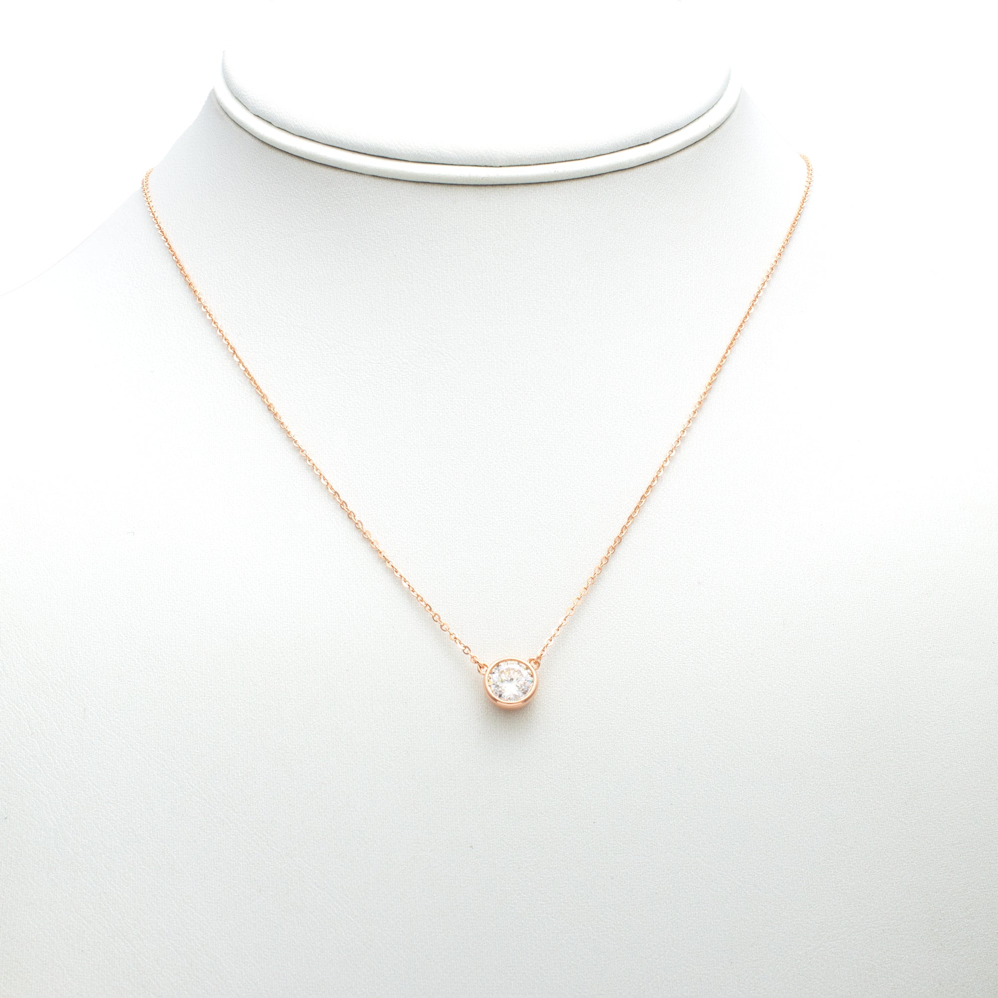 Modern Radiance Bezel-Set Solitaire Necklace