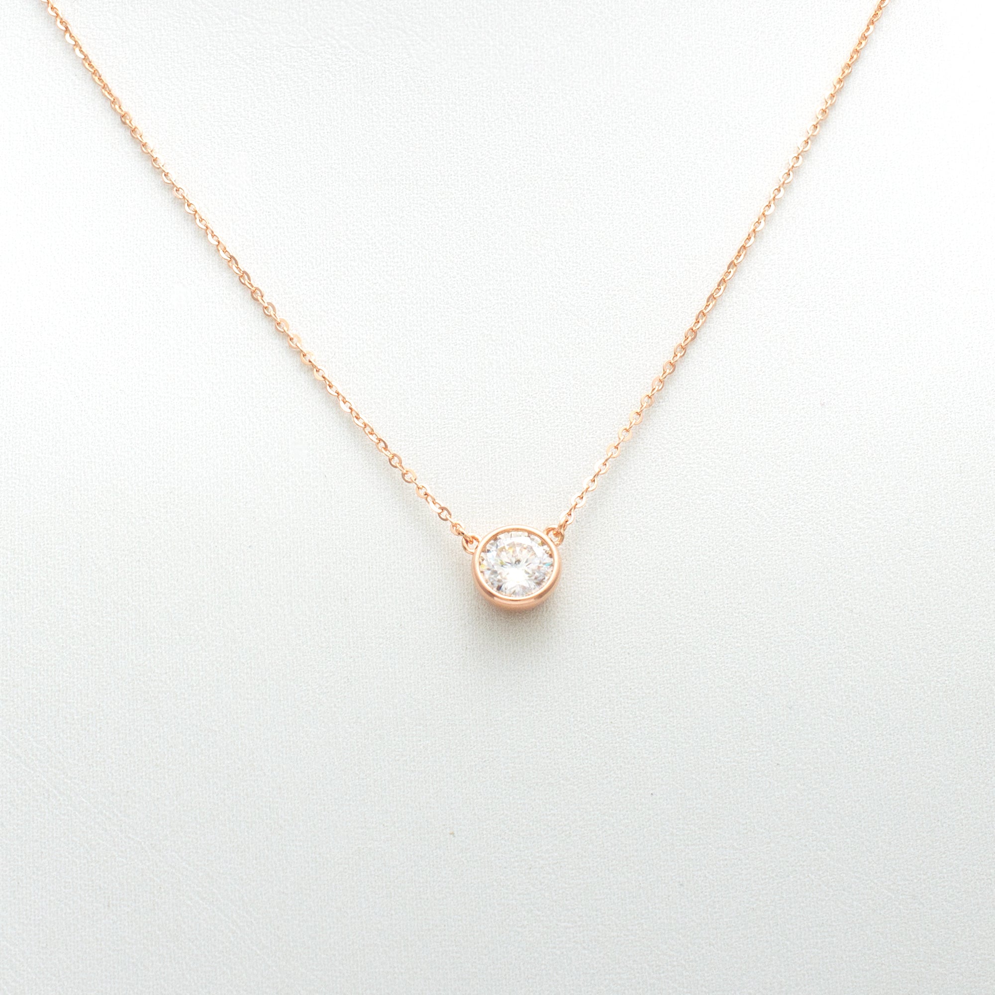 Modern Radiance Bezel-Set Solitaire Necklace