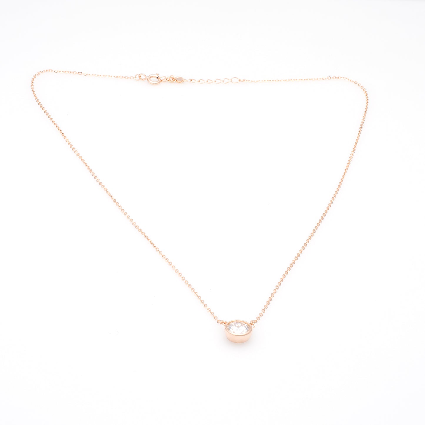 Modern Radiance Bezel-Set Solitaire Necklace