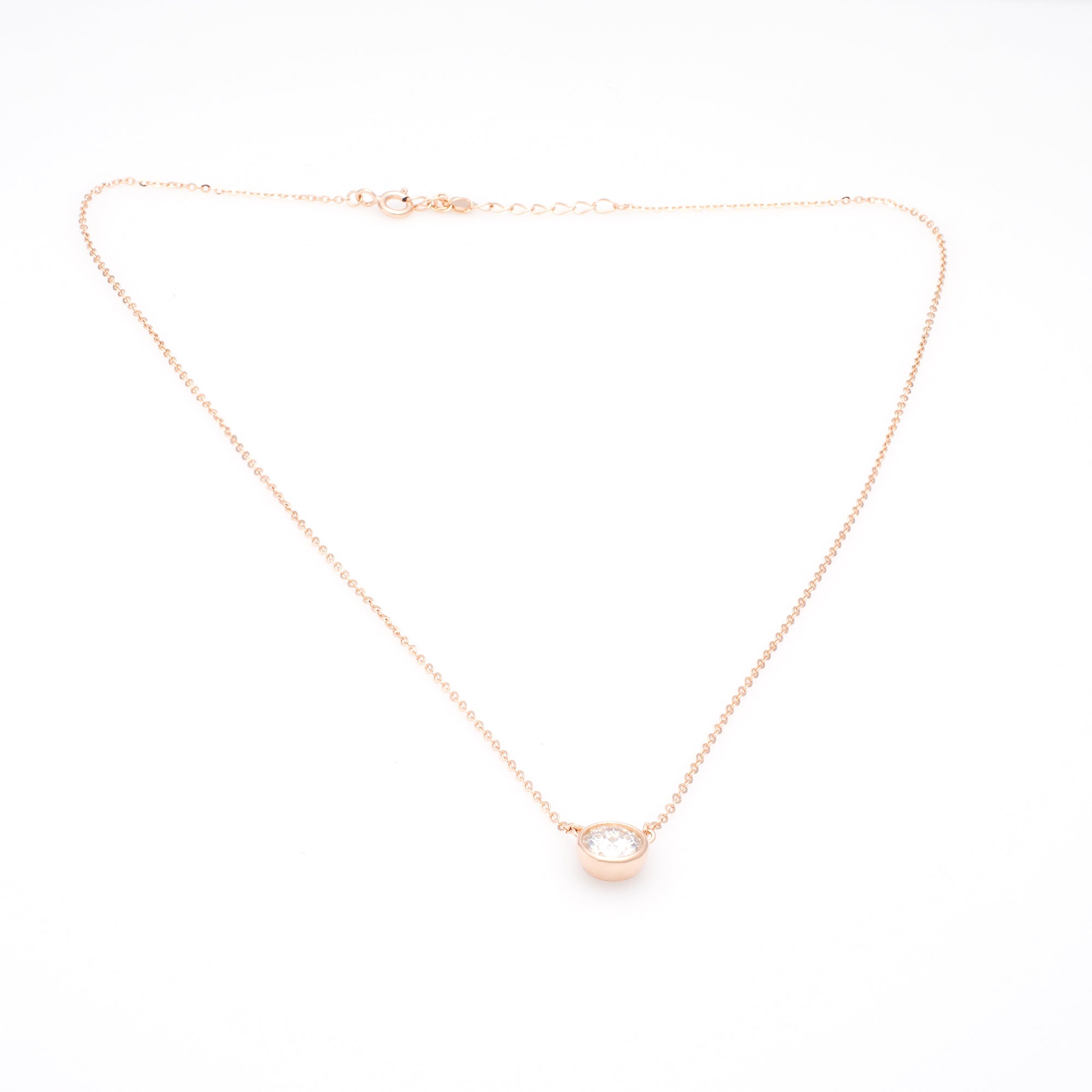 Modern Radiance Bezel-Set Solitaire Necklace