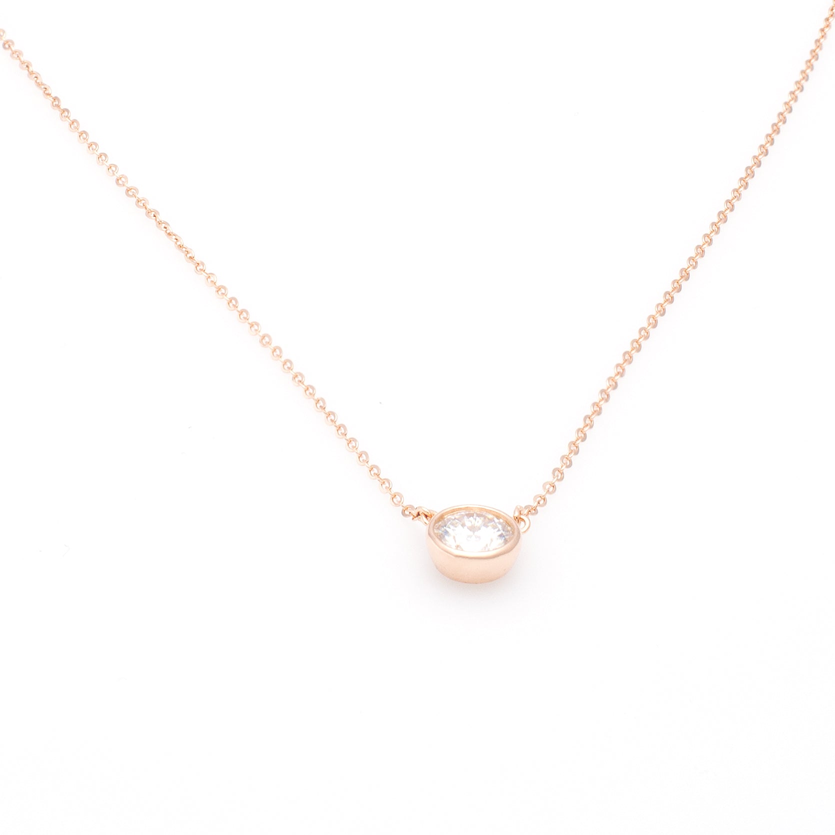 Modern Radiance Bezel-Set Solitaire Necklace