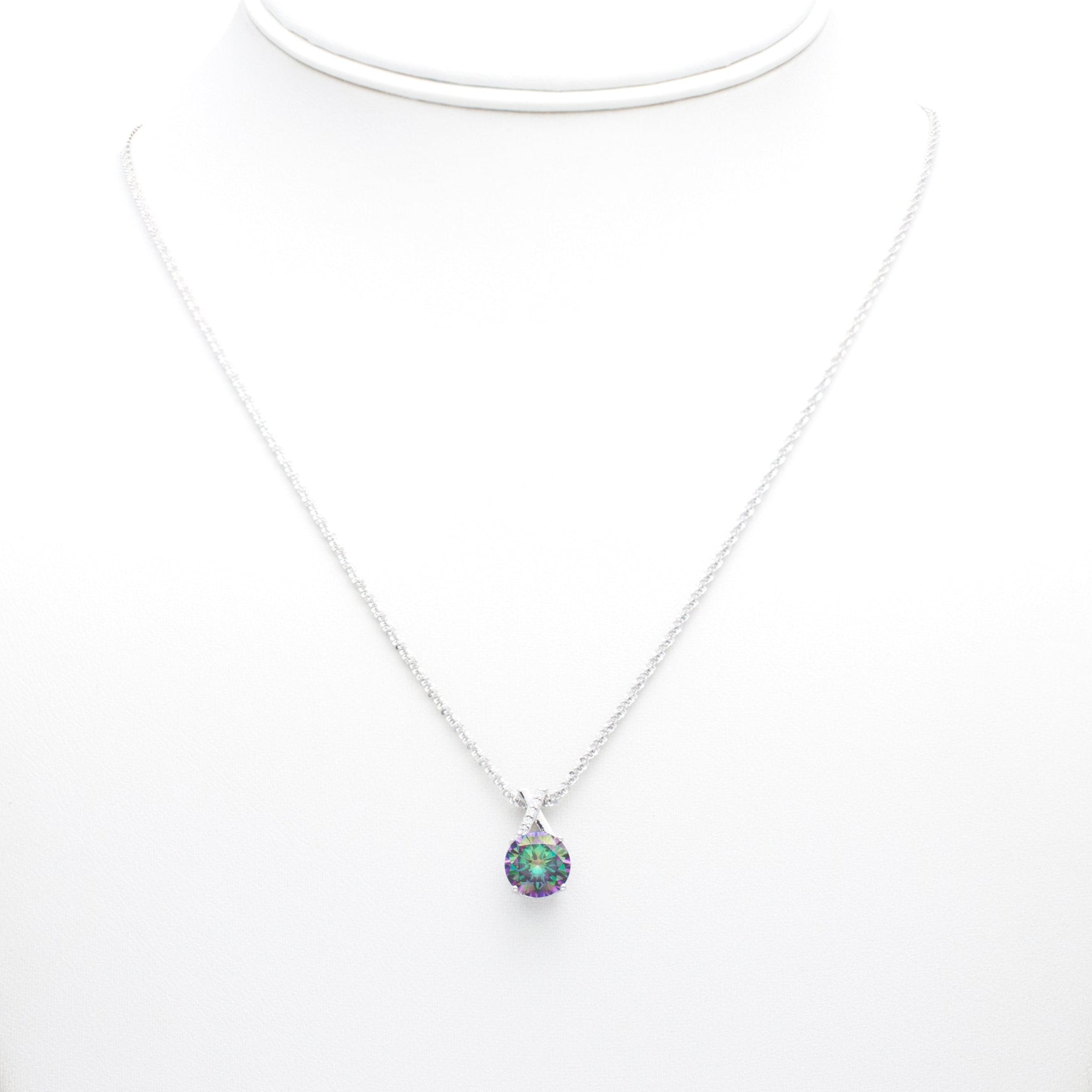 Mystic Aurora Solitaire Necklace